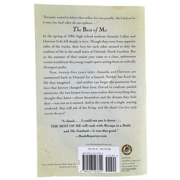 The Best of Me by Nicholas Sparks (Paperback) - Picture 2 of 6